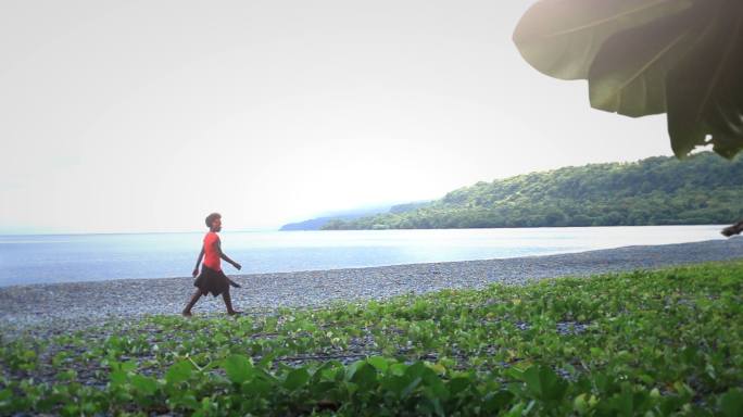 beach stones from staircase